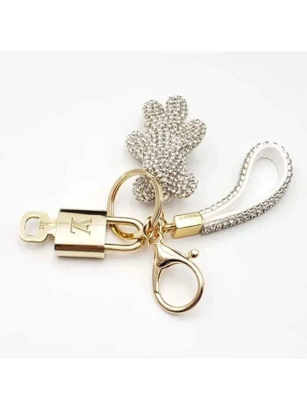 Louis Vuitton Gold Padlock Key 🔒 Authentic LV Charm + Unbranded Keychain